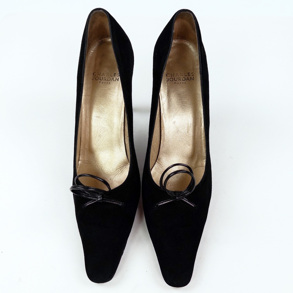 Vintage Charles Jordan Suede Sculptural Pumps Heels